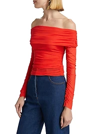 Tillie Mesh Off-The-Shoulder Top