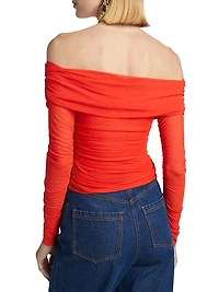 Tillie Mesh Off-The-Shoulder Top