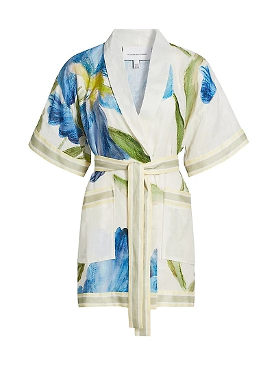 Greer Floral Wrap Tie-Waist Minidress