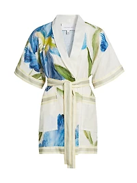 Greer Floral Wrap Tie-Waist Minidress
