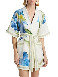 Greer Floral Wrap Tie-Waist Minidress