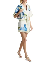 Greer Floral Wrap Tie-Waist Minidress