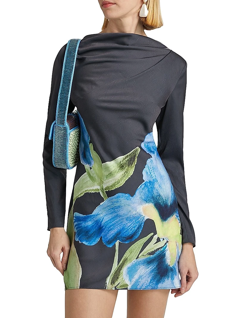 Merida Floral Satin Minidress