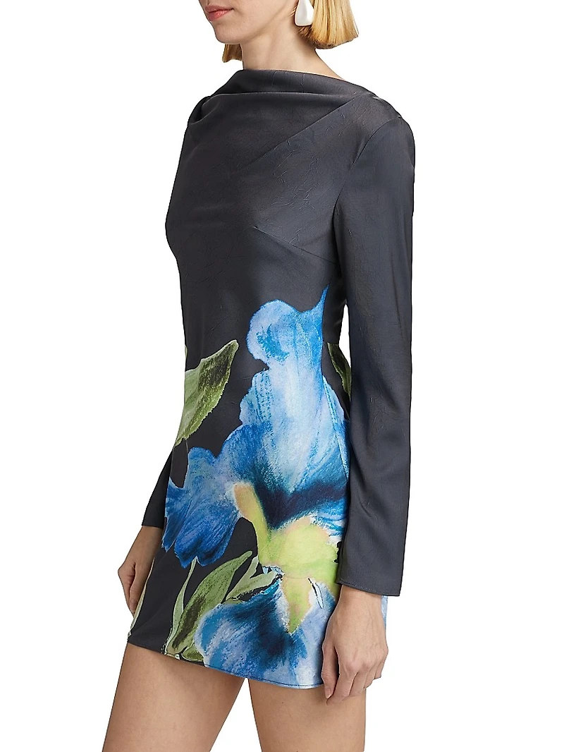 Merida Floral Satin Minidress