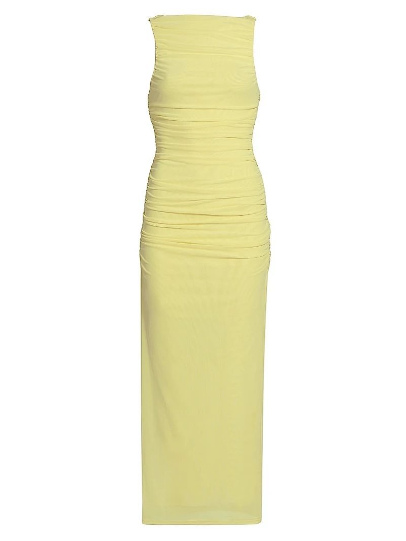 Whitney Ruched Sleeveless Midi-Dress