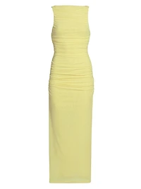Whitney Ruched Sleeveless Midi-Dress
