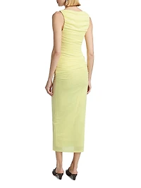 Whitney Ruched Sleeveless Midi-Dress