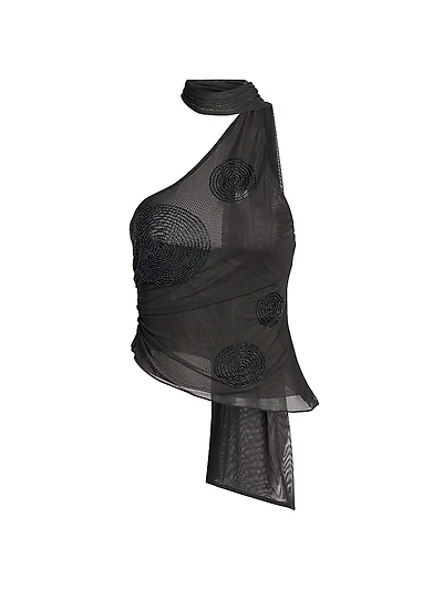 Chelsea Sheer Mesh Beaded Top