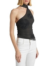 Chelsea Sheer Mesh Beaded Top