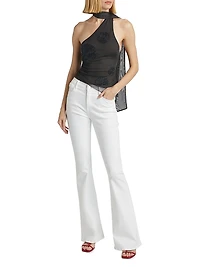 Chelsea Sheer Mesh Beaded Top