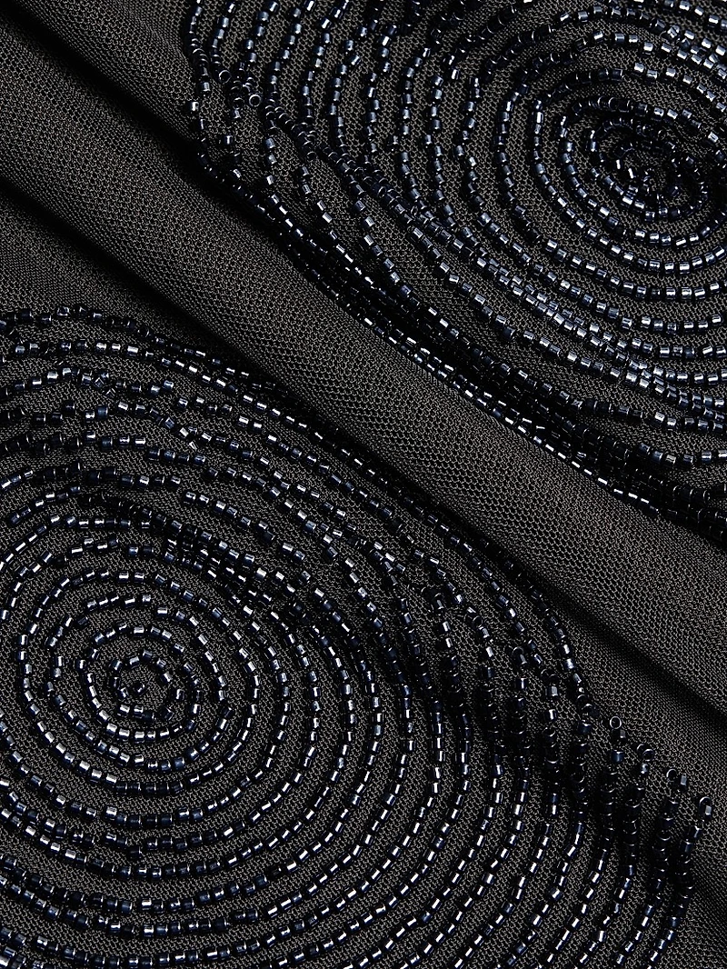 Chelsea Sheer Mesh Beaded Maxi-Dress