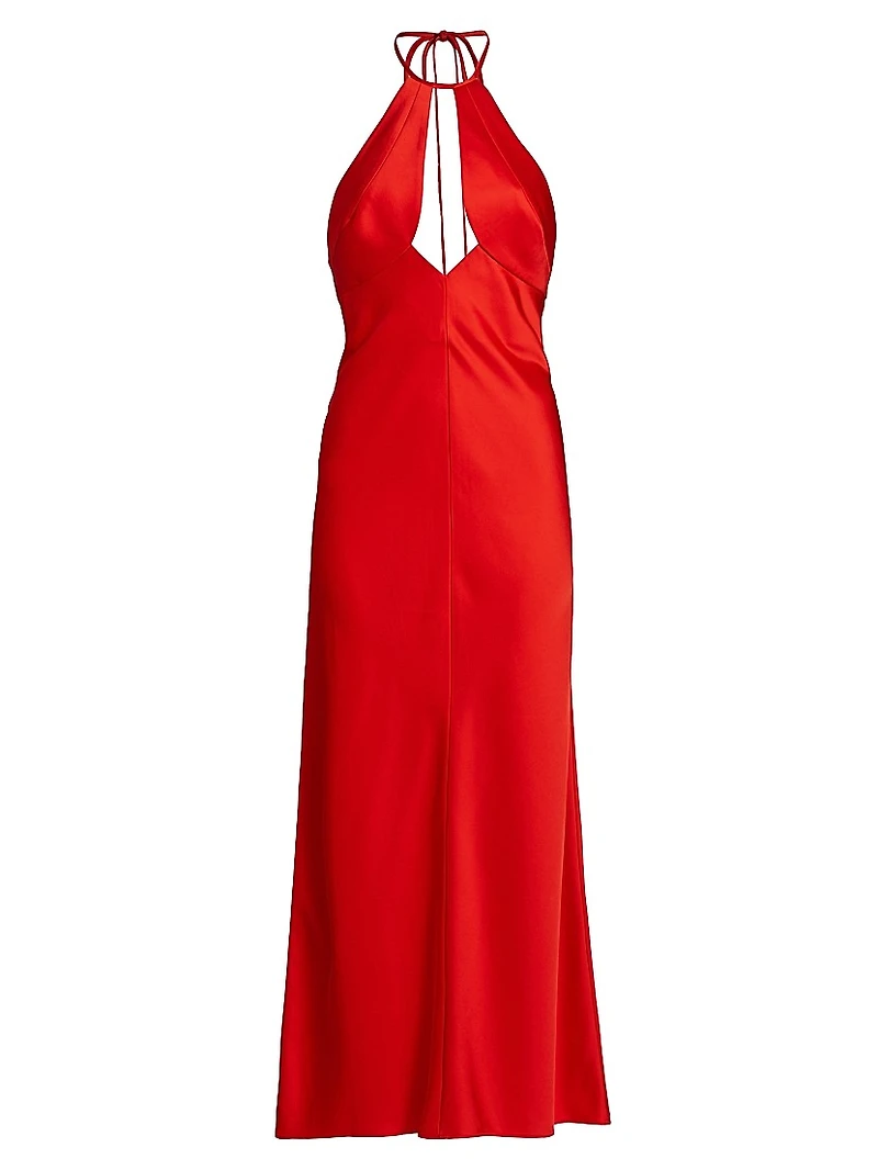 Becca Satin Halterneck Midi-Dress
