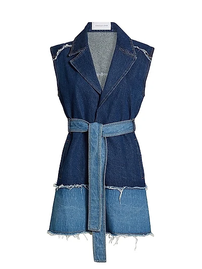 Stevi Denim Tie-Waist Minidress