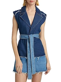 Stevi Denim Tie-Waist Minidress