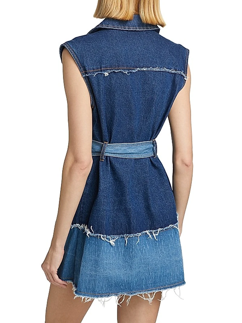 Stevi Denim Tie-Waist Minidress
