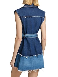 Stevi Denim Tie-Waist Minidress