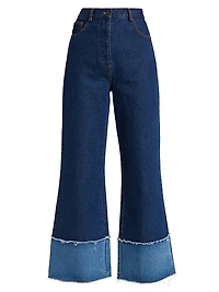 Stevi Wide-Leg Cuff Jeans