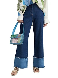 Stevi Wide-Leg Cuff Jeans