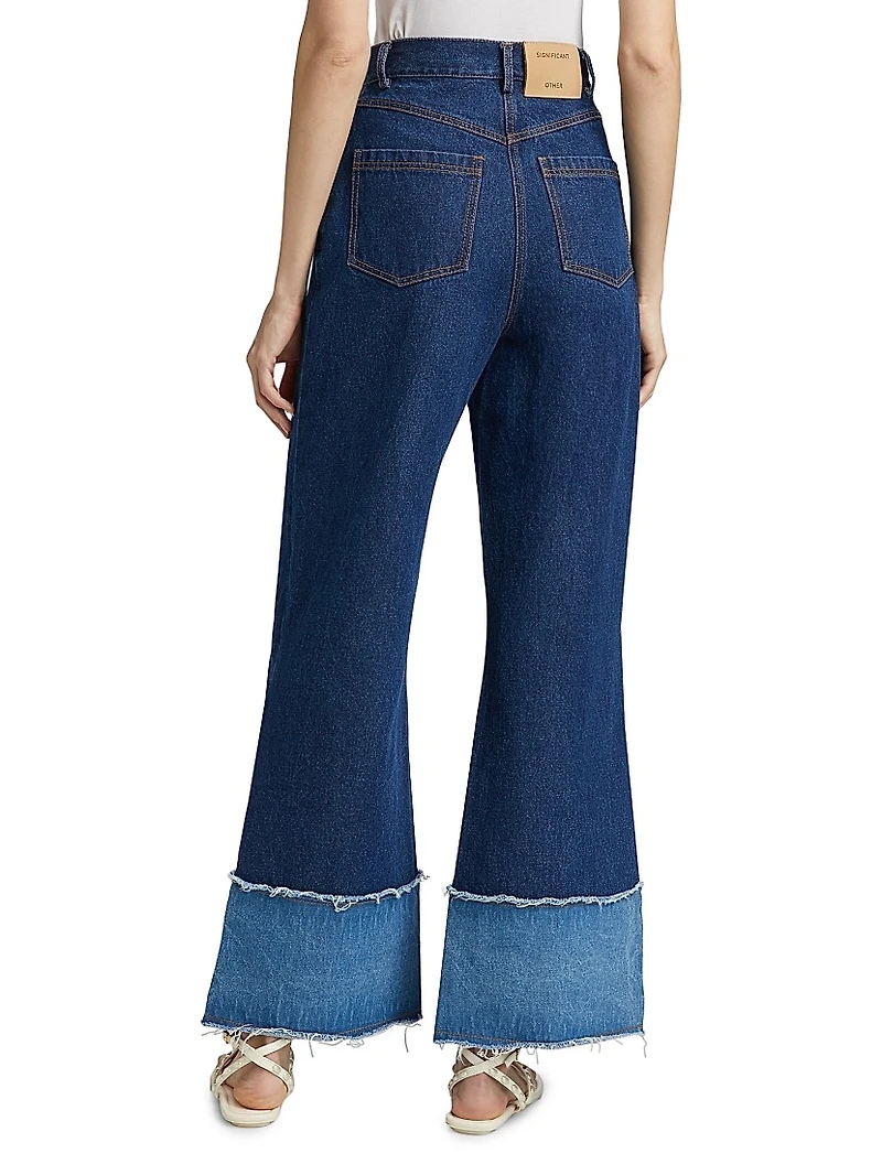 Stevi Wide-Leg Cuff Jeans