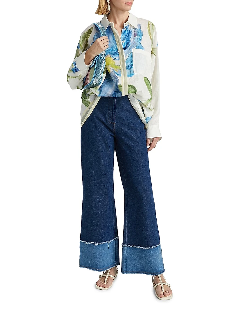 Stevi Wide-Leg Cuff Jeans