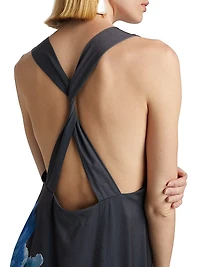 Merida Floral Satin Sleeveless Gown