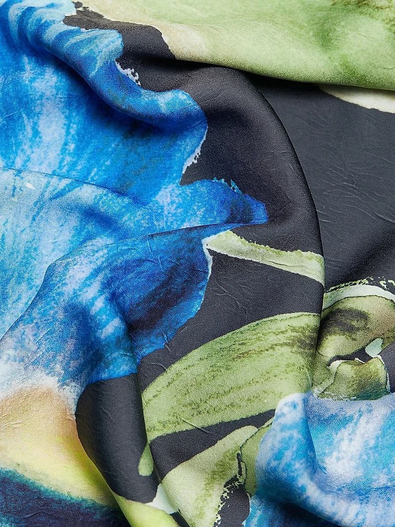 Merida Floral Satin Sleeveless Gown