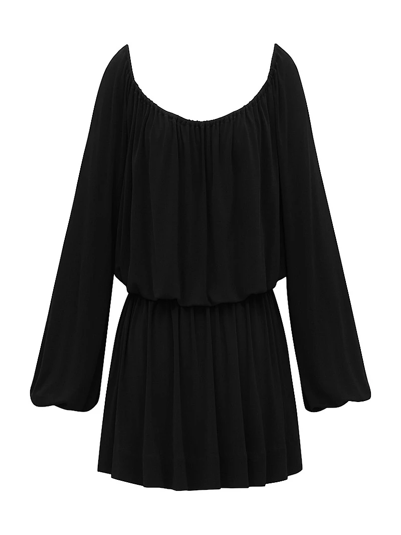 Gathered Dress Satin Crepe Jersey