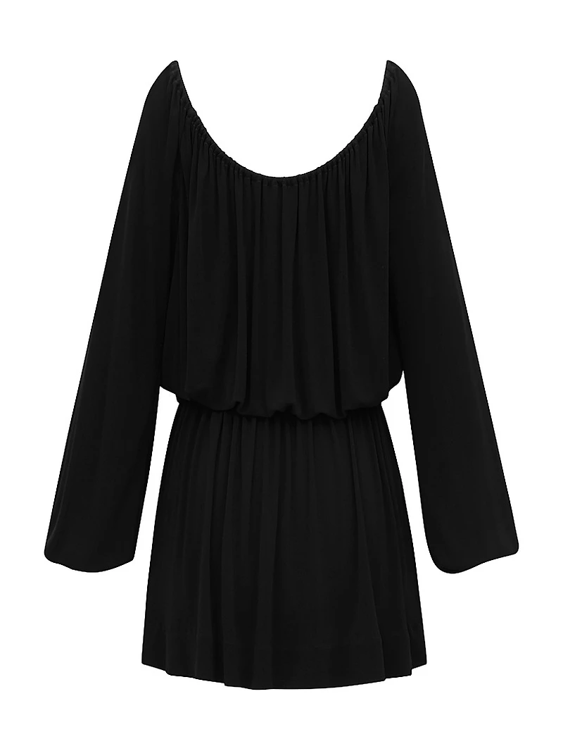 Gathered Dress Satin Crepe Jersey