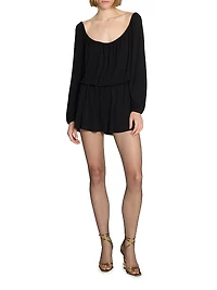 Gathered Dress Satin Crepe Jersey