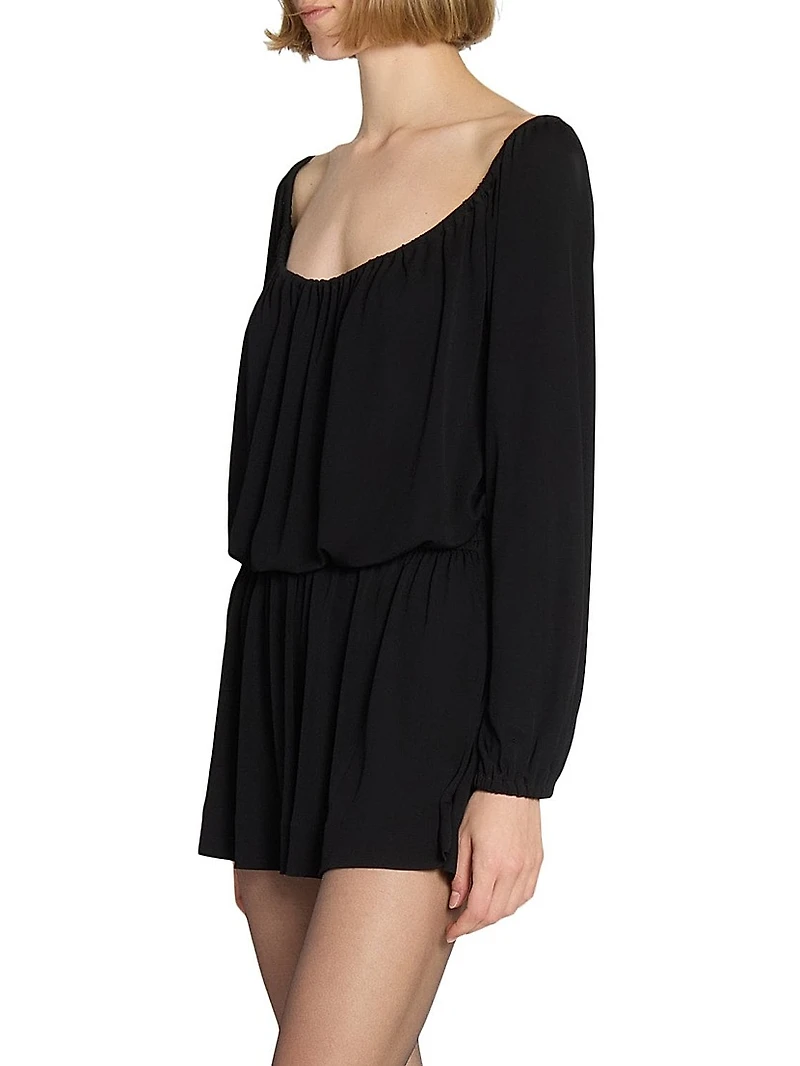 Gathered Dress Satin Crepe Jersey