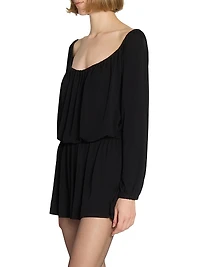 Gathered Dress Satin Crepe Jersey