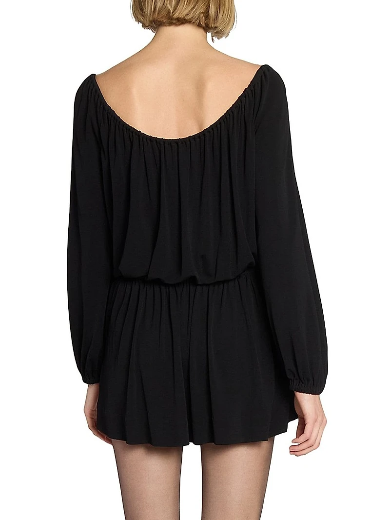 Gathered Dress Satin Crepe Jersey