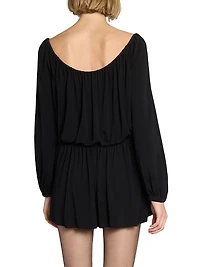 Gathered Dress Satin Crepe Jersey