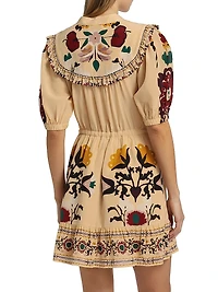 Cassia Print Short-Sleeve Minidress