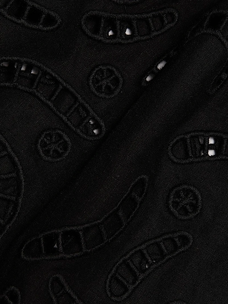 Marja Embroidered Flutter-Sleeve Dress