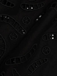 Marja Embroidered Flutter-Sleeve Dress