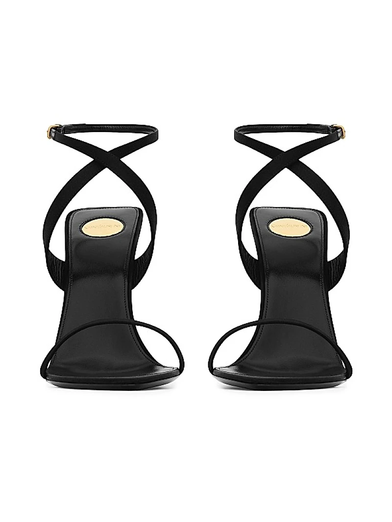 Salom Wedges in Satin Crepe and Metallic Leather