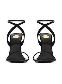 Salom Wedges in Satin Crepe and Metallic Leather