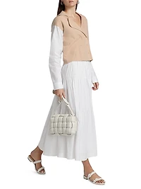 Cotton-Cashmere Spliced Double-Breasted Blazer