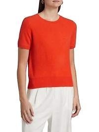 Cashmere Short-Sleeve Crop Sweater
