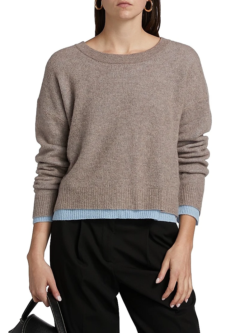 Lightweight Cashmere Layered Reversible Sweater