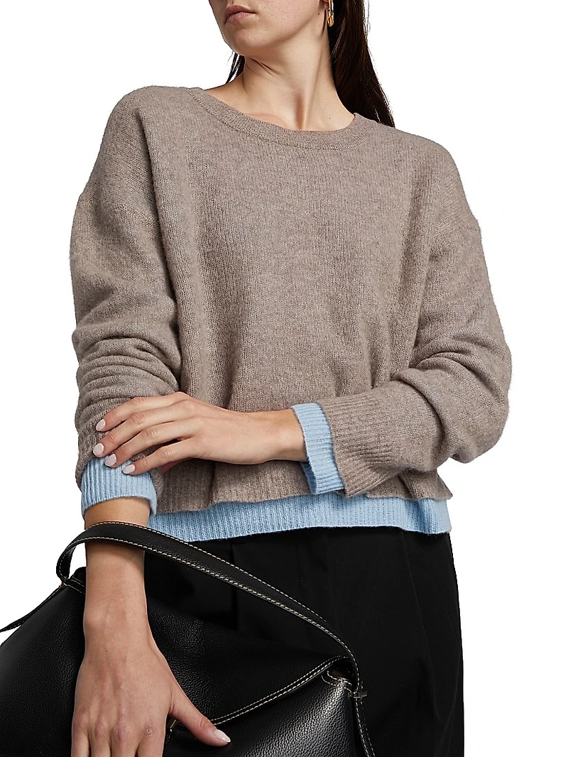 Lightweight Cashmere Layered Reversible Sweater