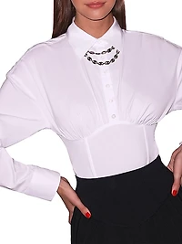 Poplin Shirtwaist Bodysuit