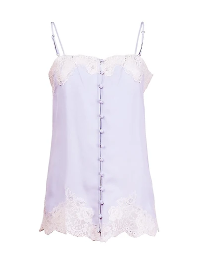 Lace Appliqué Silk Slip