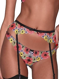 Azalea Embroidery Thong