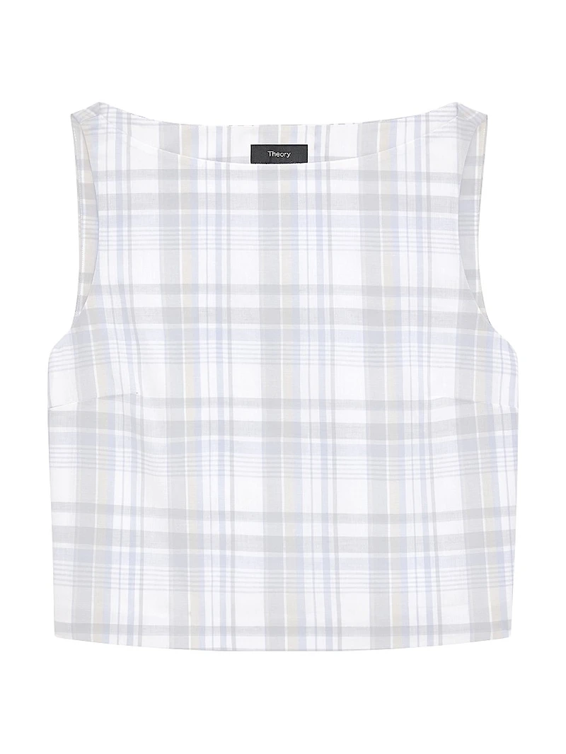 Plaid Boxy Boatneck Top