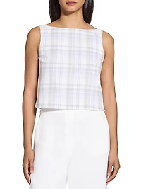 Plaid Boxy Boatneck Top