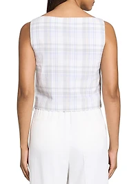 Plaid Boxy Boatneck Top