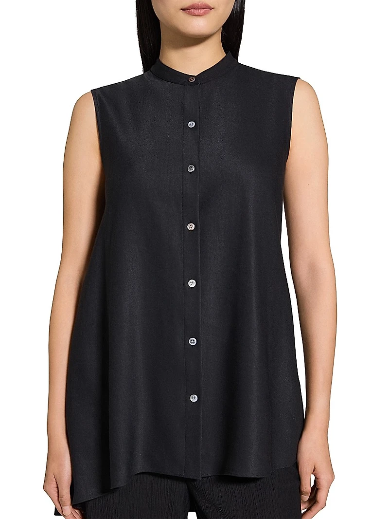 Sleeveless Asymetrical Drape Top