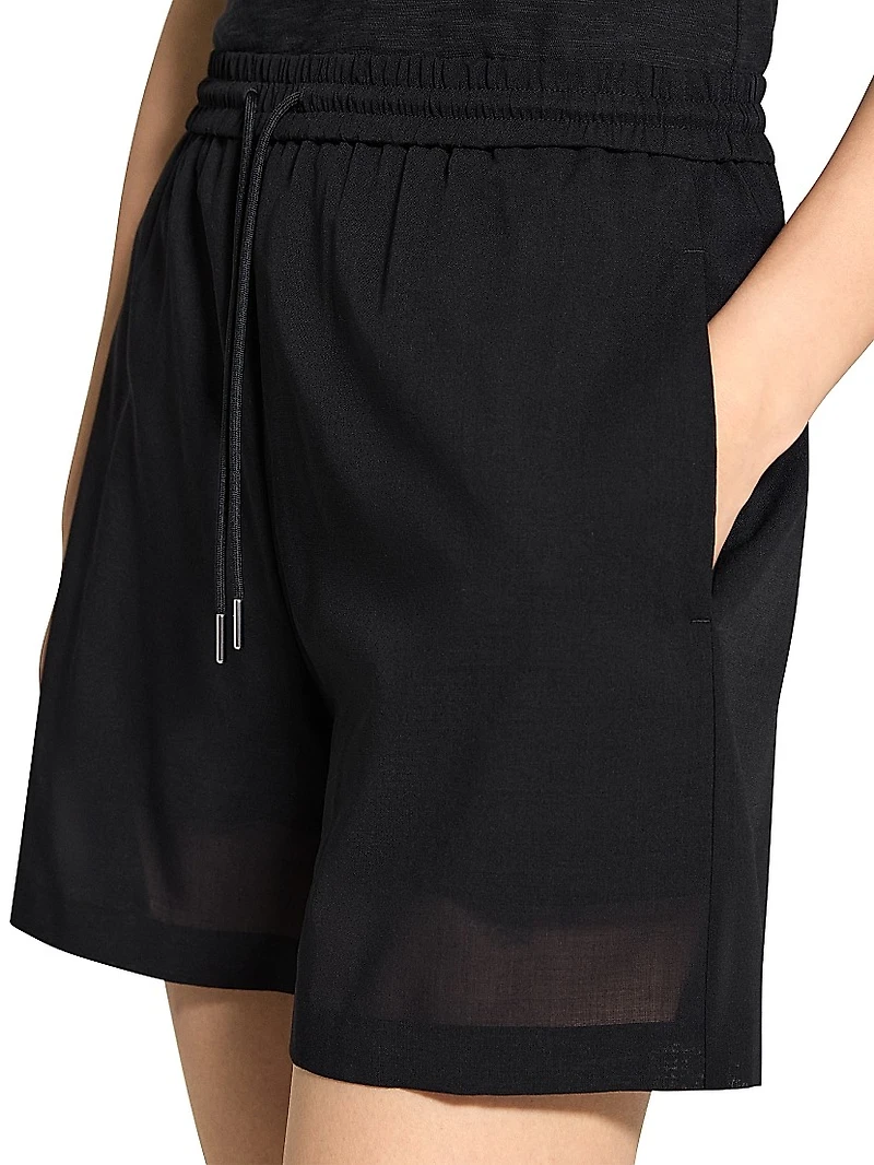 Wool-Blend Drawstring Shorts